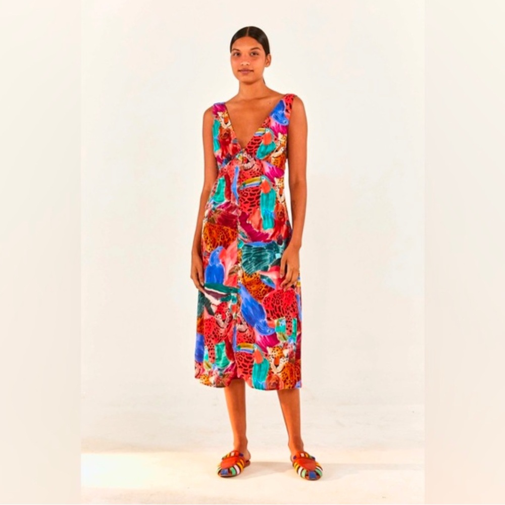 Farm Rio Animal Collage MIDI Dress
